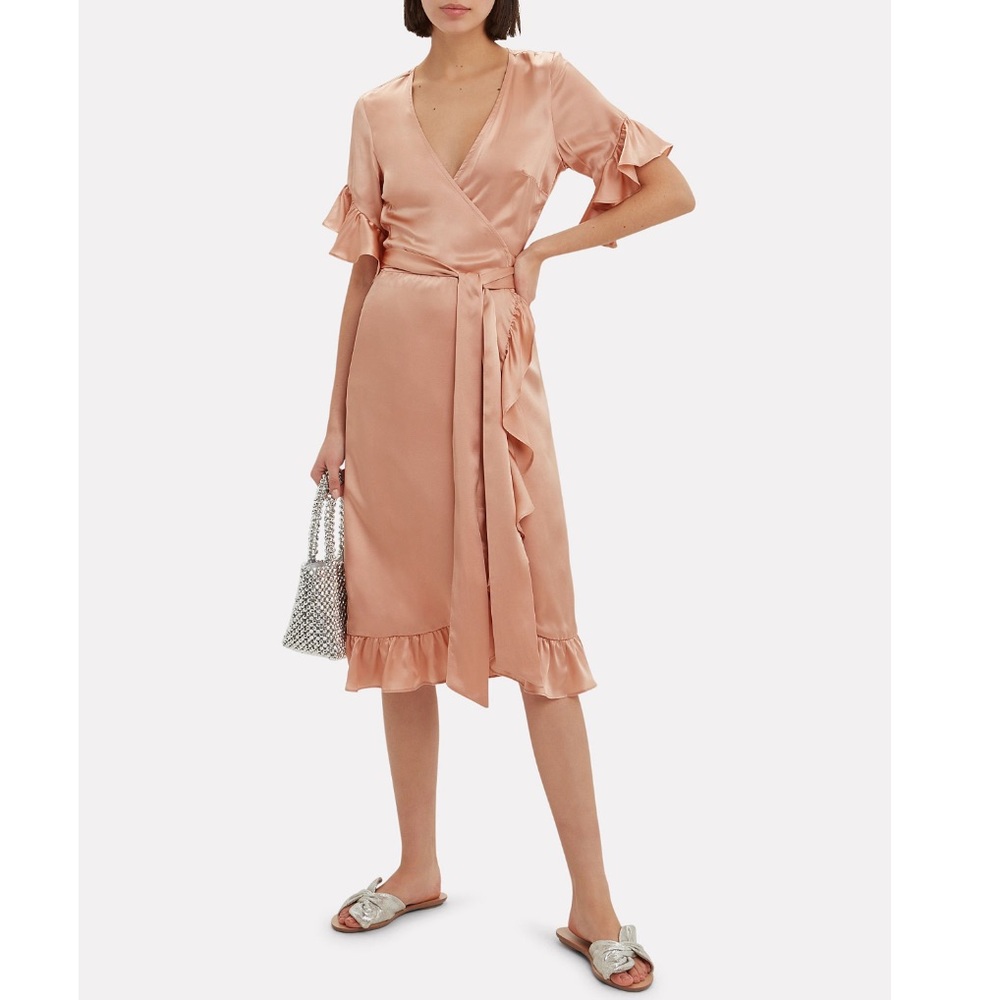 NIGHTCAP CLOTHING Silk Ruffle Wrap Dress - Picture 2 of 8